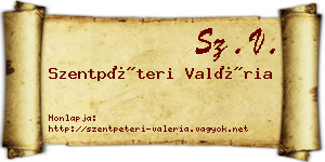 Szentpéteri Valéria névjegykártya