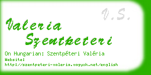 valeria szentpeteri business card