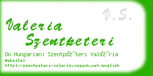 valeria szentpeteri business card